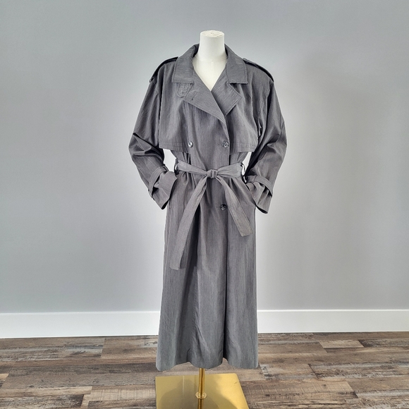 Vintage Jackets & Blazers - Vintage 80s Designer Irving Posluns Trench Coat